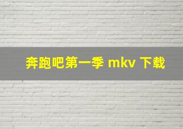 奔跑吧第一季 mkv 下载